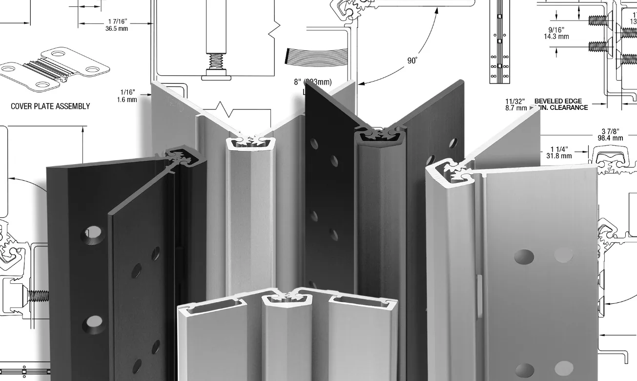 Three heavy-weight ball bearing hinges on fire-rated commercial door installed by Triton Locksmith