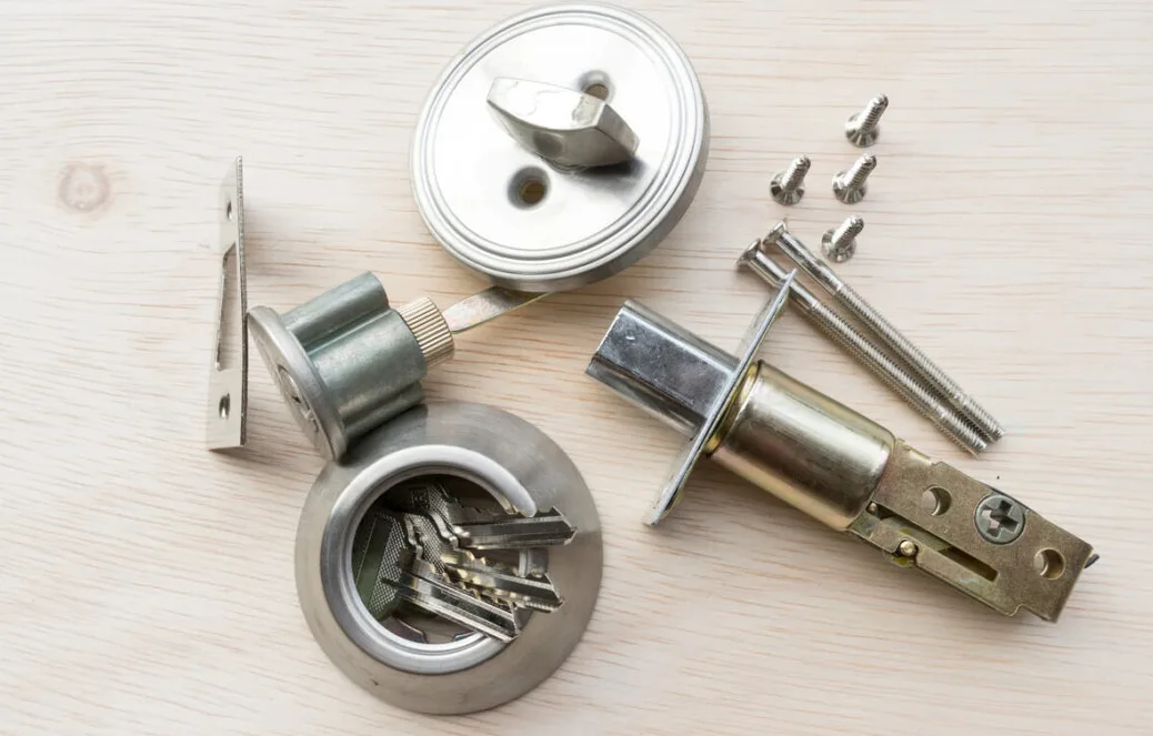 ANSI Grade 1 deadbolt installation on residential front door by Triton Locksmith in Boca Raton FL