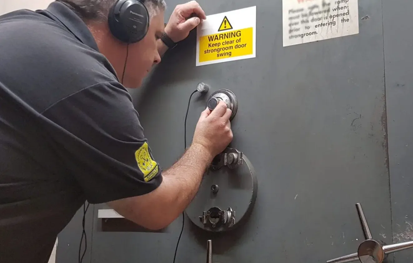 Professional safe opening service by Triton Locksmith using combination manipulation technique